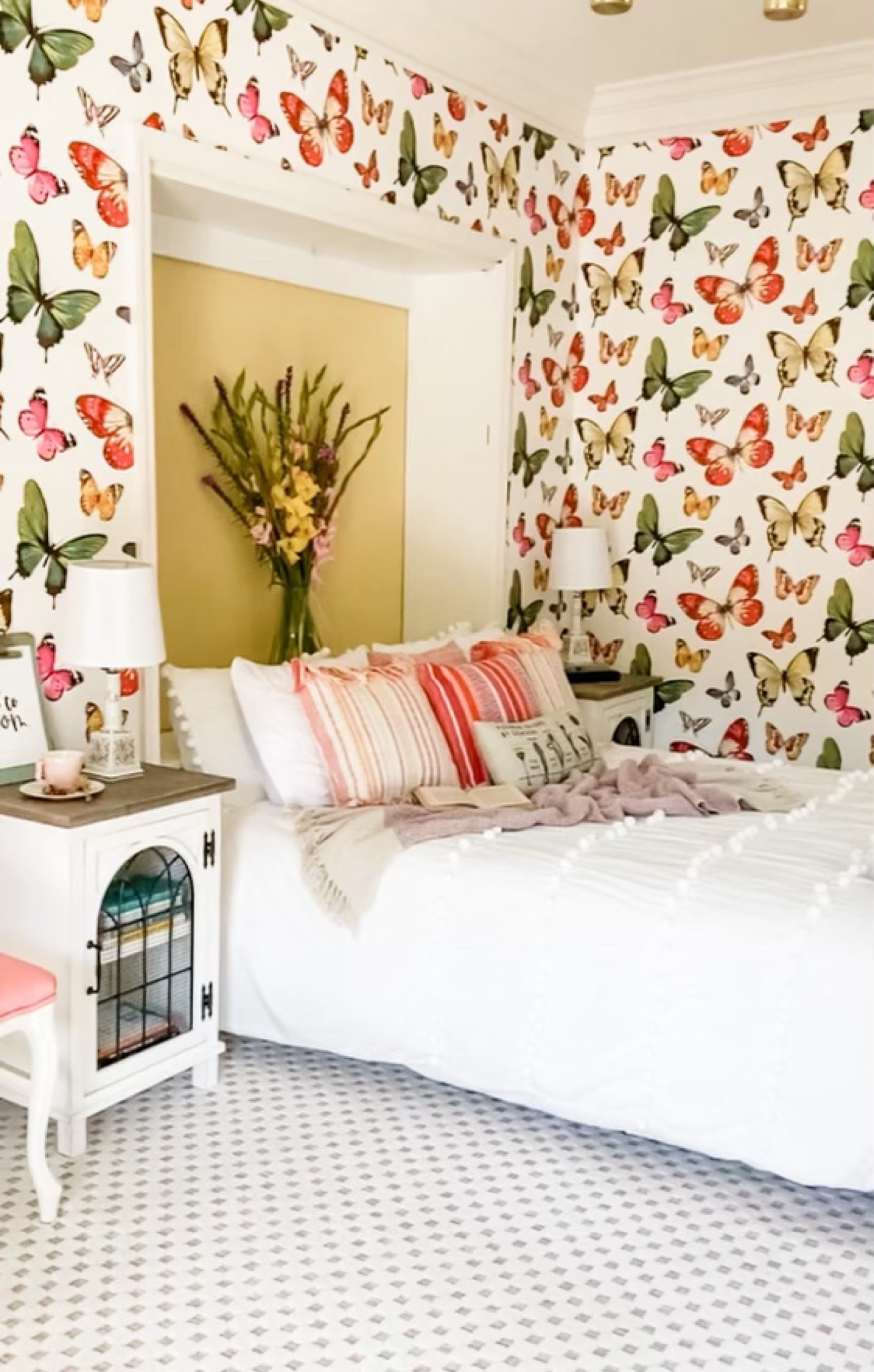 Penney villa bedroom styled / penney villa home decor / bed room styles / bedroom furniture / bedroom accents / butterfly wall paper / white bedding / home refresh 

#LTKhome #LTKstyletip #LTKSeasonal