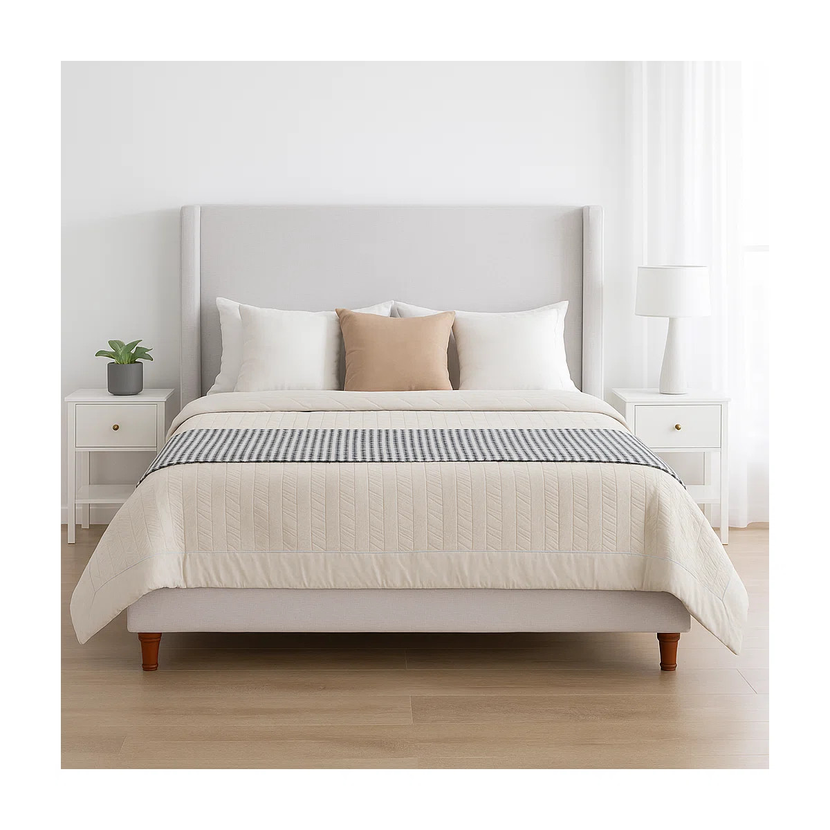 Create the bedroom of your dreams with this timeless, elegantly designed bed frame. The tall head... | Wayfair North America