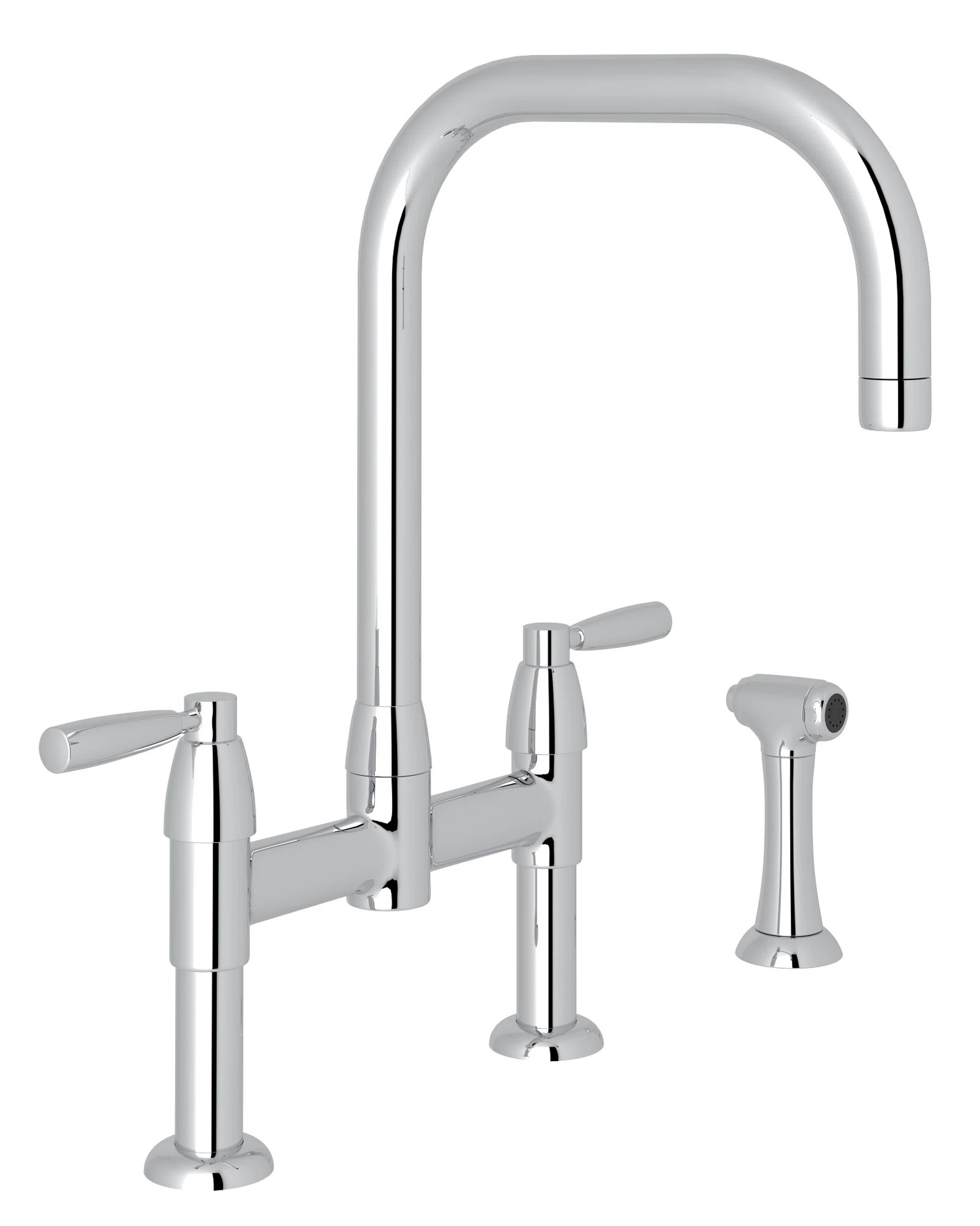 Holborn Bridge Kitchen Faucet With U-Spout and Side Spray U.4279LS-PN-2 | Wayfair North America