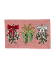 20x32 Mistletoe Bows Hooked Scatter Rug | TJ Maxx