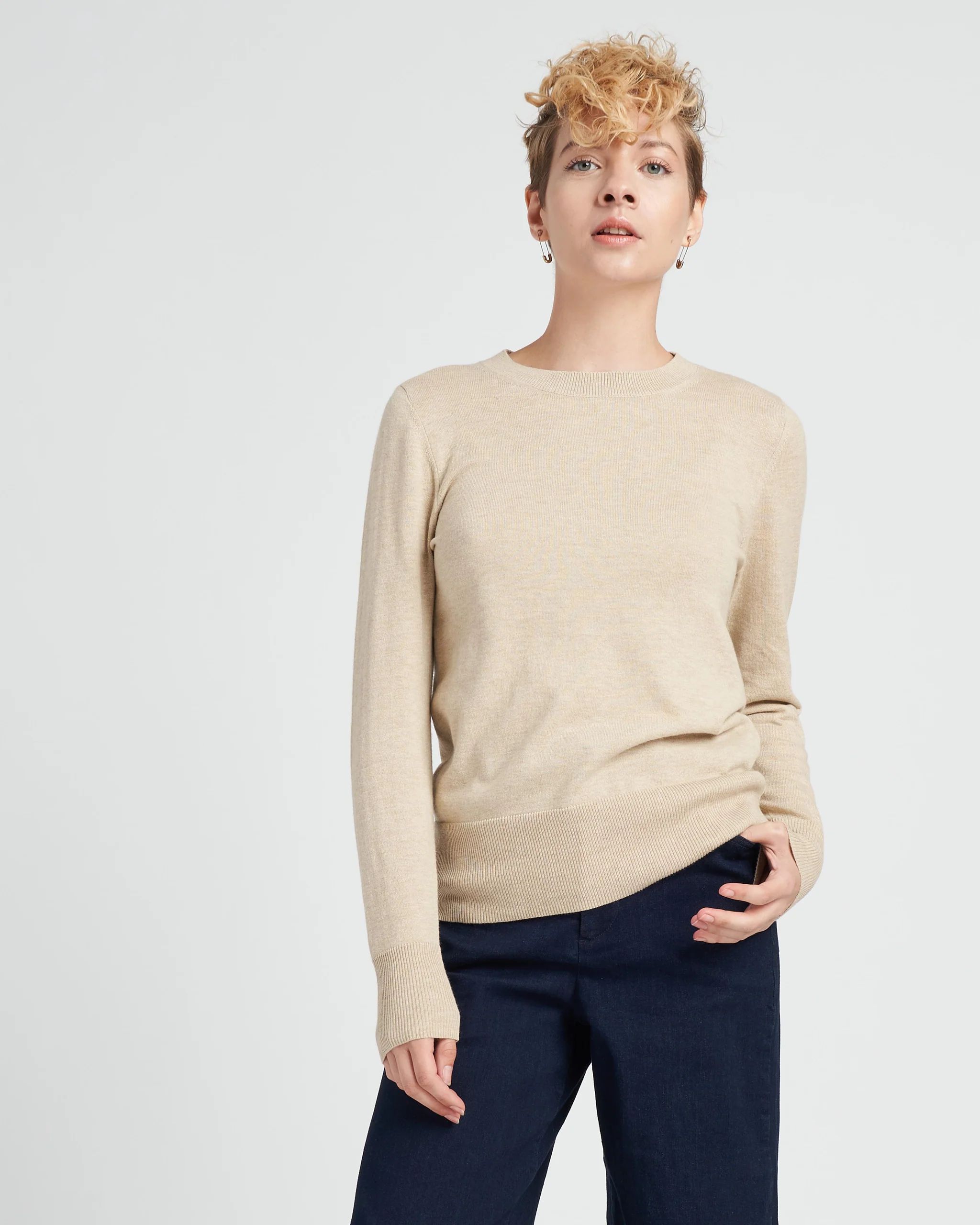 Chloe Crew Neck Sweater - Oatmeal | Universal Standard