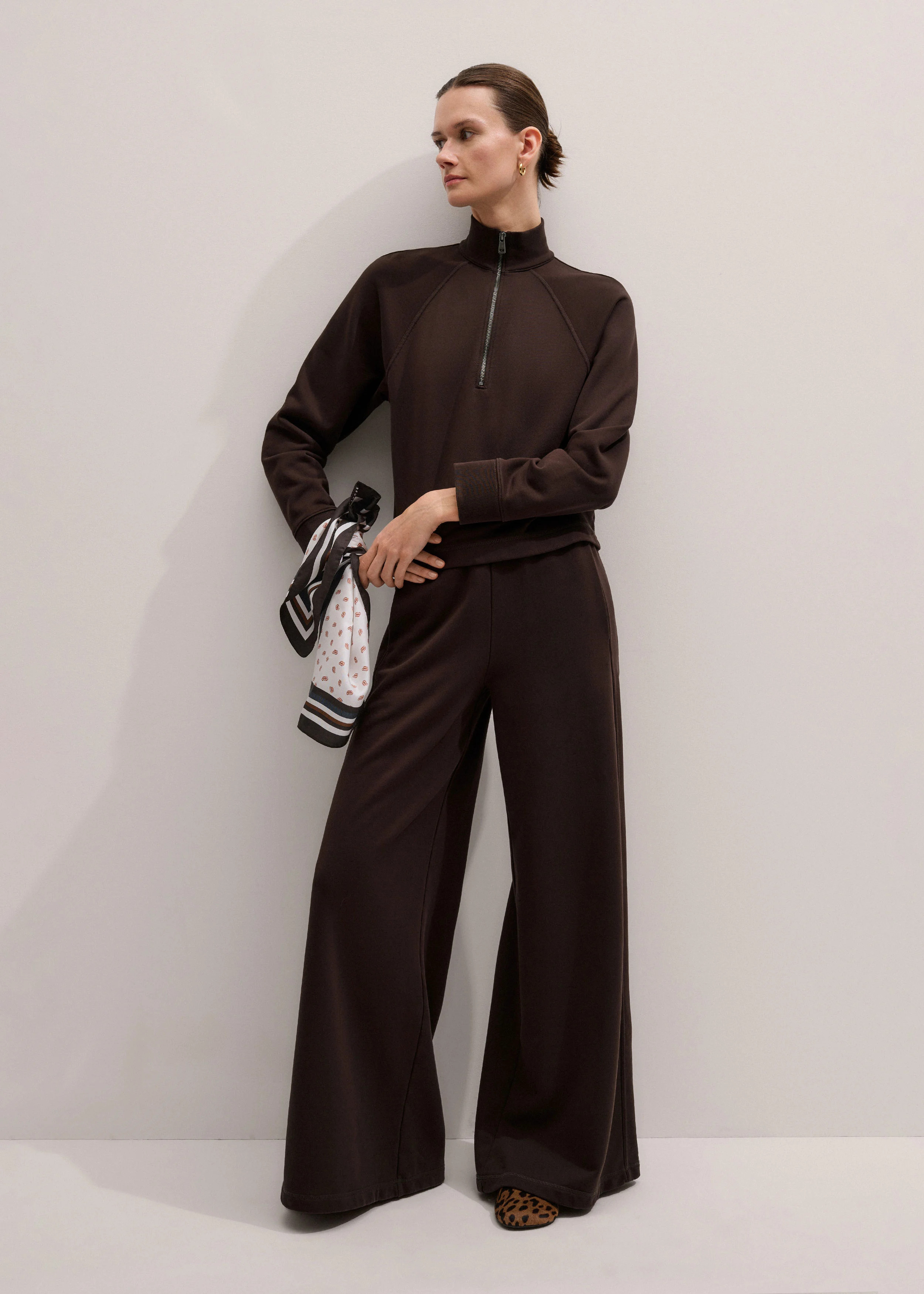 Wide-Leg Track Pant Cotton Loopback | ME+EM Global (Excluding US)