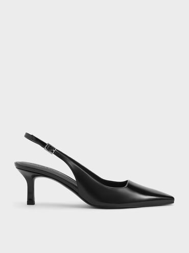 Black Box Pointed-Toe Kitten-Heel Slingback Pumps | CHARLES & KEITH | Charles & Keith AU