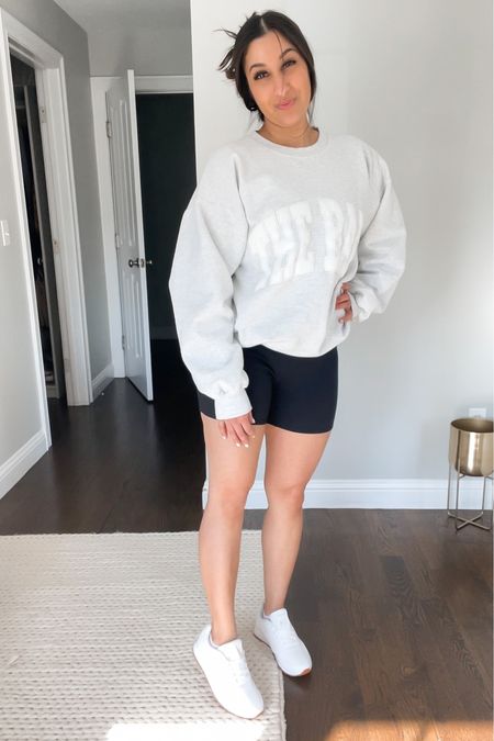 Hot girl walks are my therapy dupe 😂 this sweatshirt has been on repeat from the bar!! 💗

#thebarsweatshirt #athleisure #hotgirlwalks #microshorts #sneakers #springstyle #springoutfit

#LTKfit #LTKFind #LTKunder100