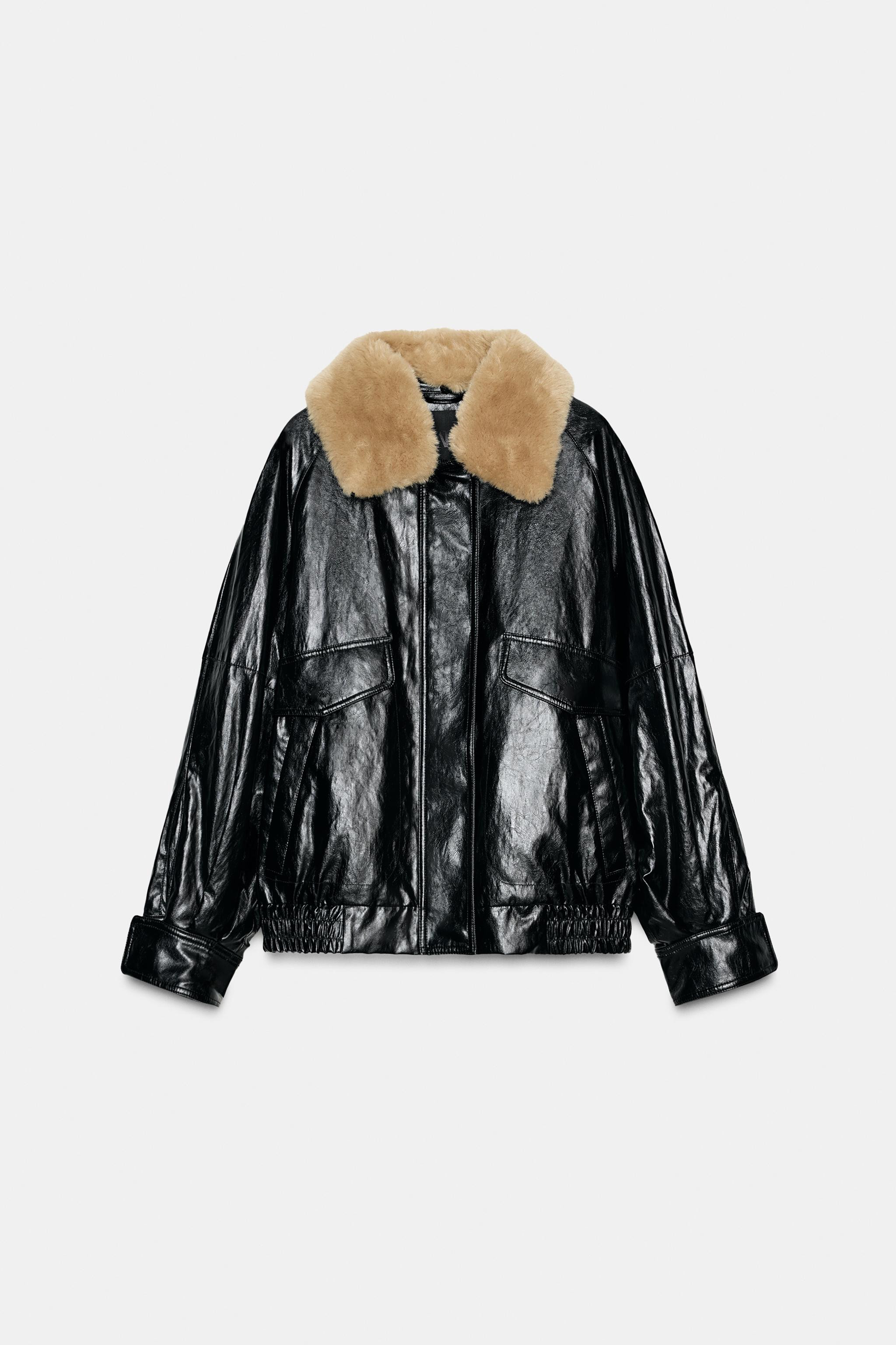 FAUX FUR COLLAR JACKET ZW COLLECTION | Zara US