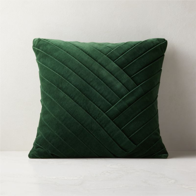 18" Leger Emerald Velvet Modern Throw Pillow | CB2 | CB2