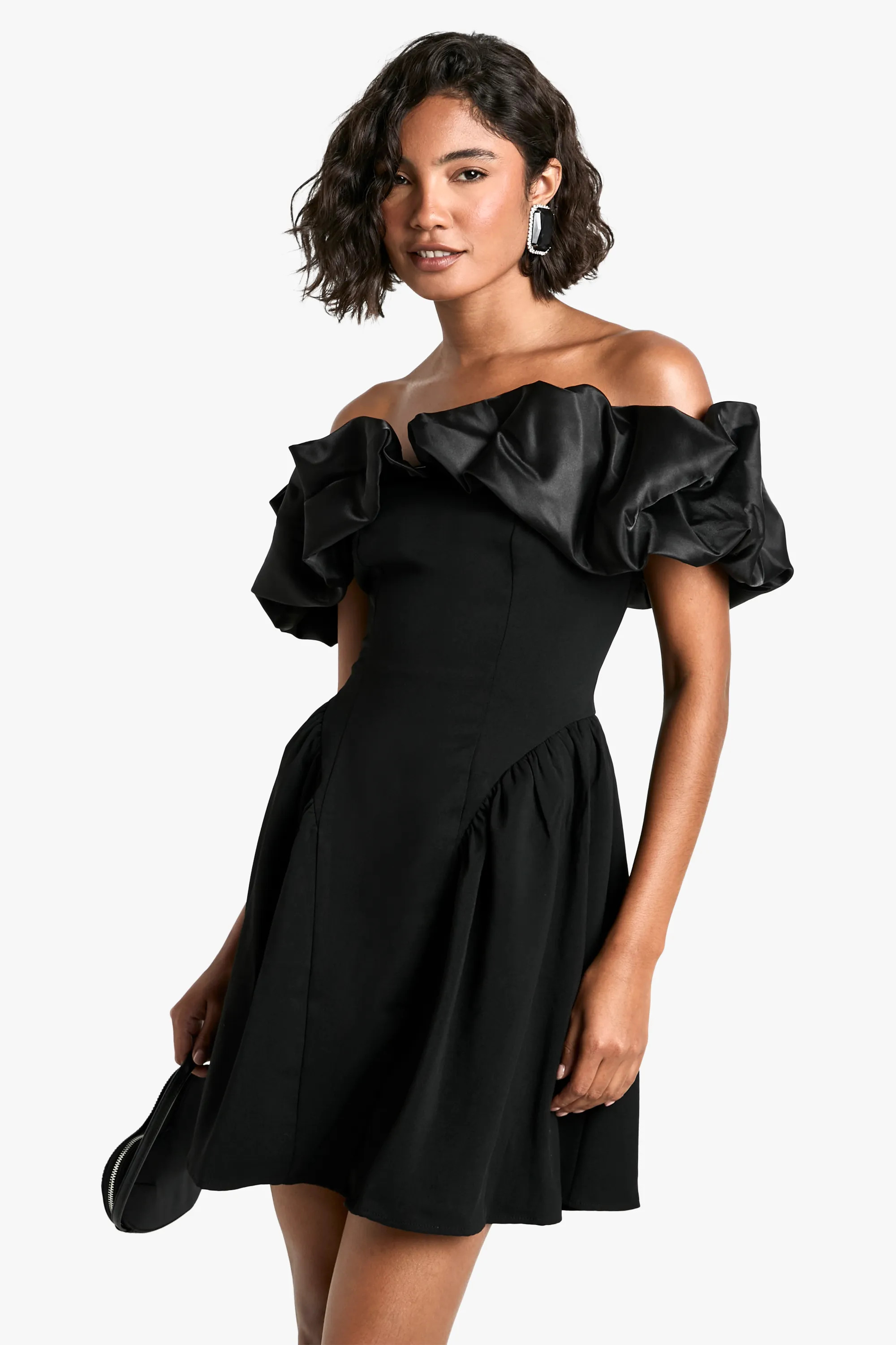 Tall Ruffle Dropped Waist Mini Dress | boohoo (US & Canada)