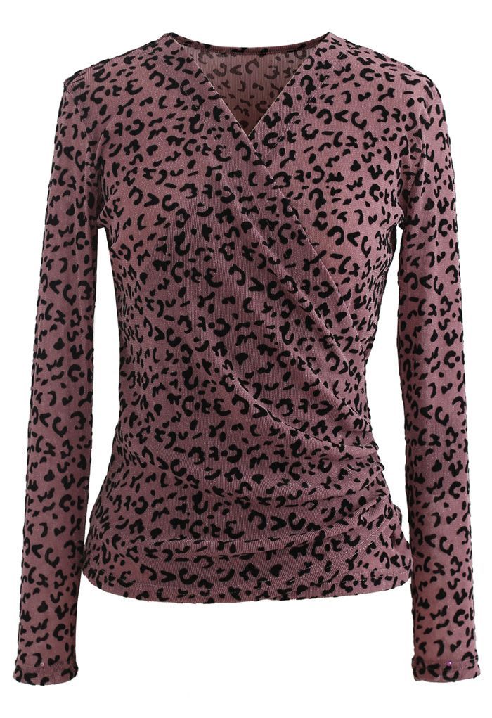 Velvet Leopard Dot Wrapped Top | Chicwish