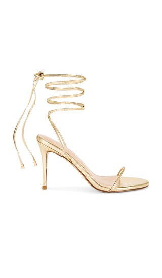 FEMME LA x REVOLVE 3.0 Barely There Lace Up Heel in Metallic Gold. - size 10 | Revolve Clothing (Global)