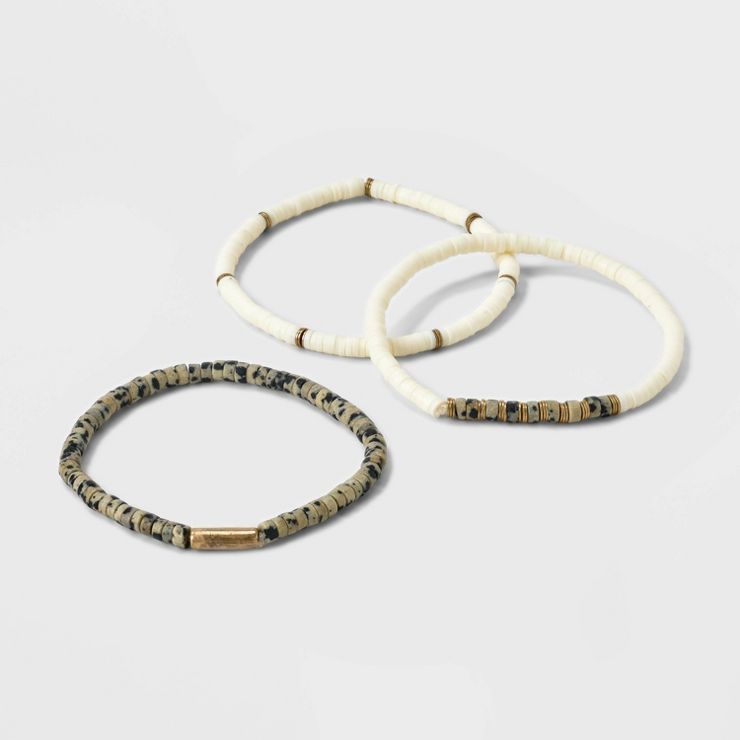Semi-Precious Heishi Multi-Strand Bracelet Set 3pc - Universal Thread™ | Target