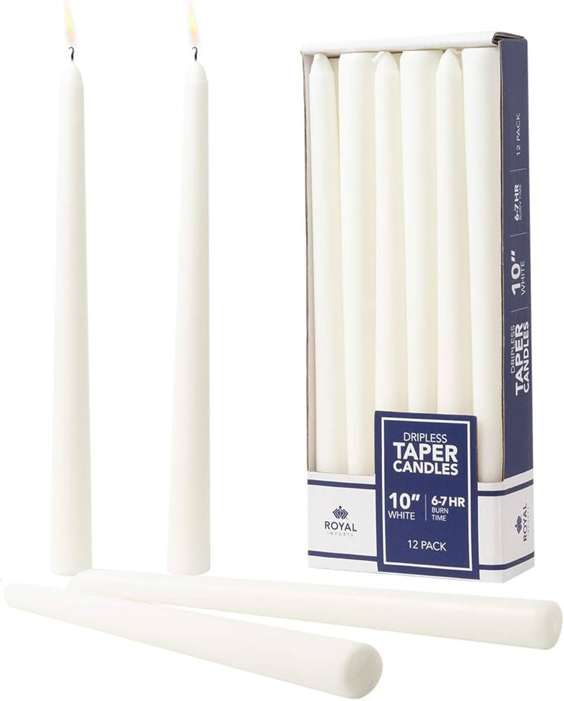 Royal Imports Unscented Taper Candles, Elegant Premium Quality, Dripless & Smokeless, Hand-Dipped... | Amazon (US)