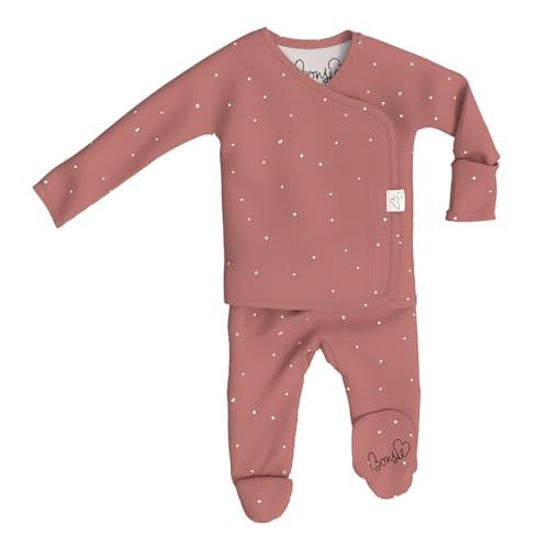 Bonsie Skin to Skin Babywear Footie Bodysuit - Red Baby Footed One Piece with Dot Pattern - Dottie (0-3 Months) | Amazon (US)