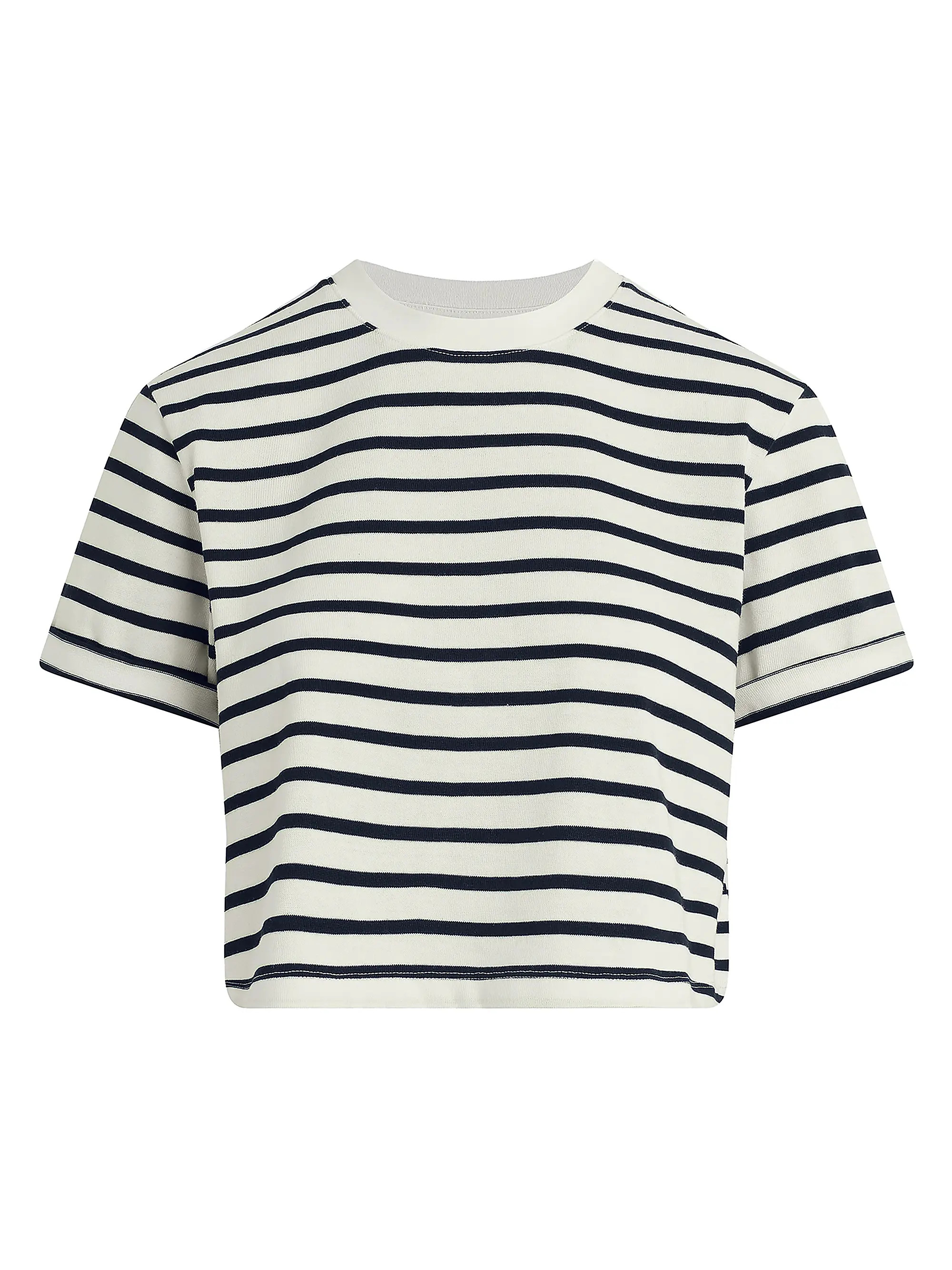 The Boxy Striped Cotton Crewneck T-Shirt | Saks Fifth Avenue