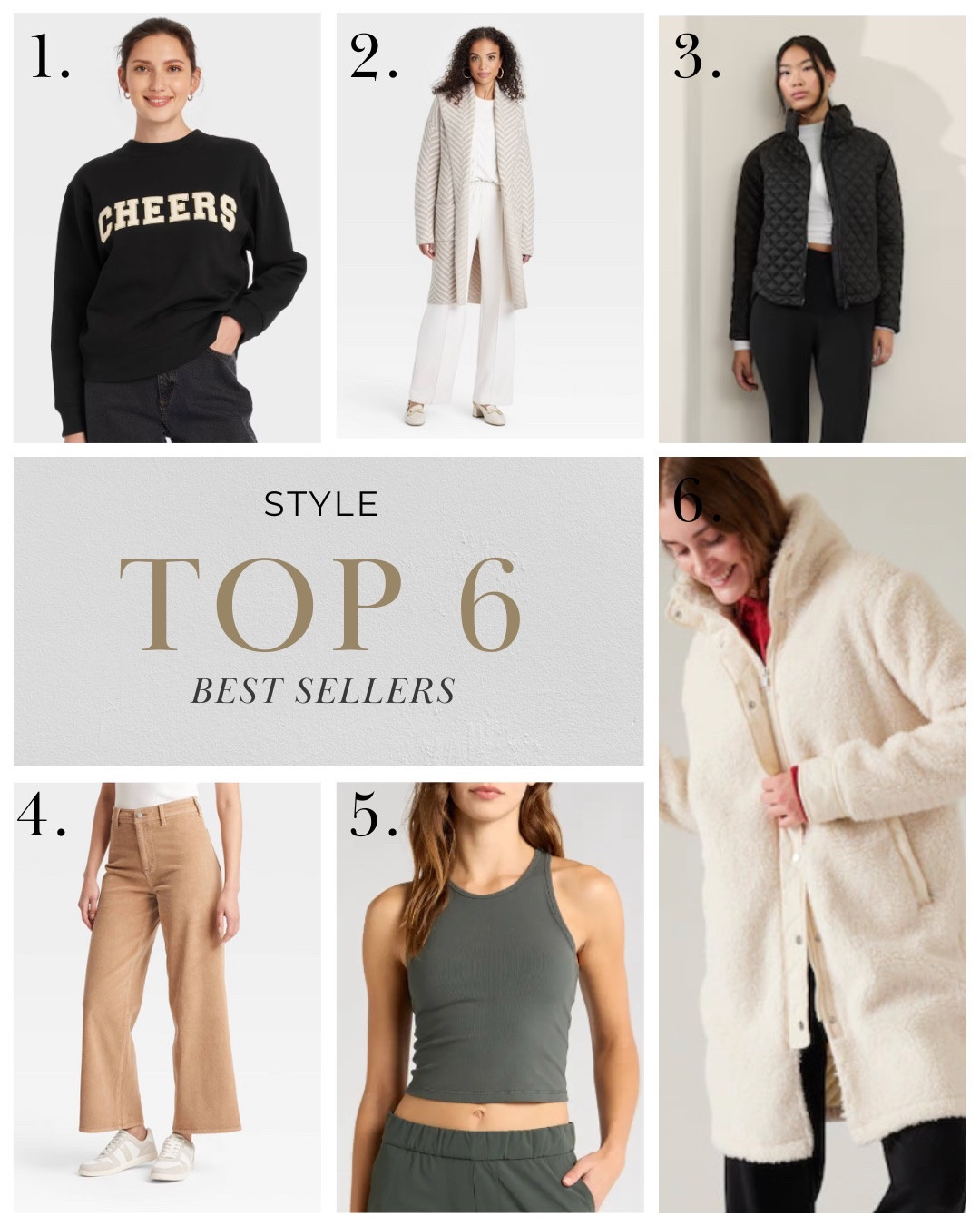 Here’s the best selling styles for her you definitely need for the holidays.  
This holiday sweater from target, the must have code again, the lightweight puffer jacket I live in, a cozy long Sherpa jacket, the must have $28 corduroy pants, and the top you need no bra for. 

#BestSellers #HolidayOutfits #WinterJacket #CorduroyPants #Sweaters 

#LTKStyleTip #LTKSeasonal #LTKCyberWeek