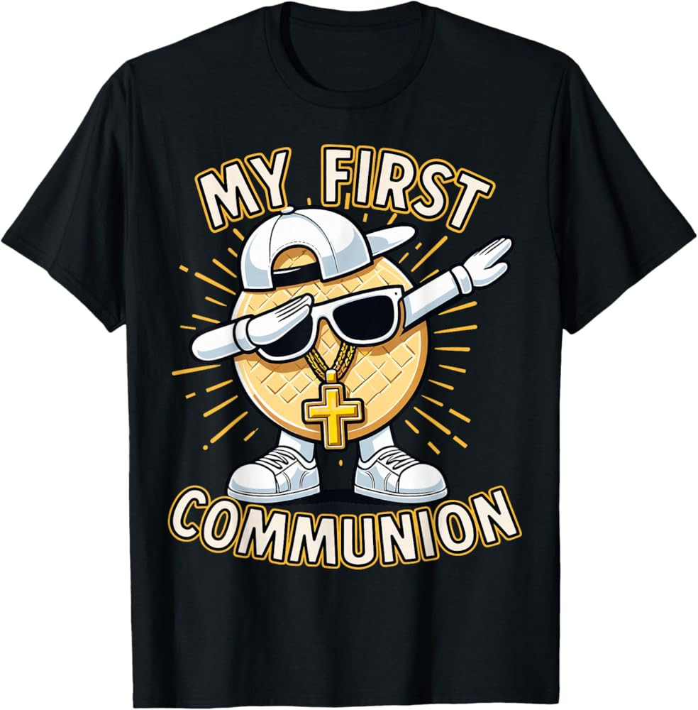 Communion Dabbing Wafer Funny 1st Communion T-Shirt | Amazon (US)