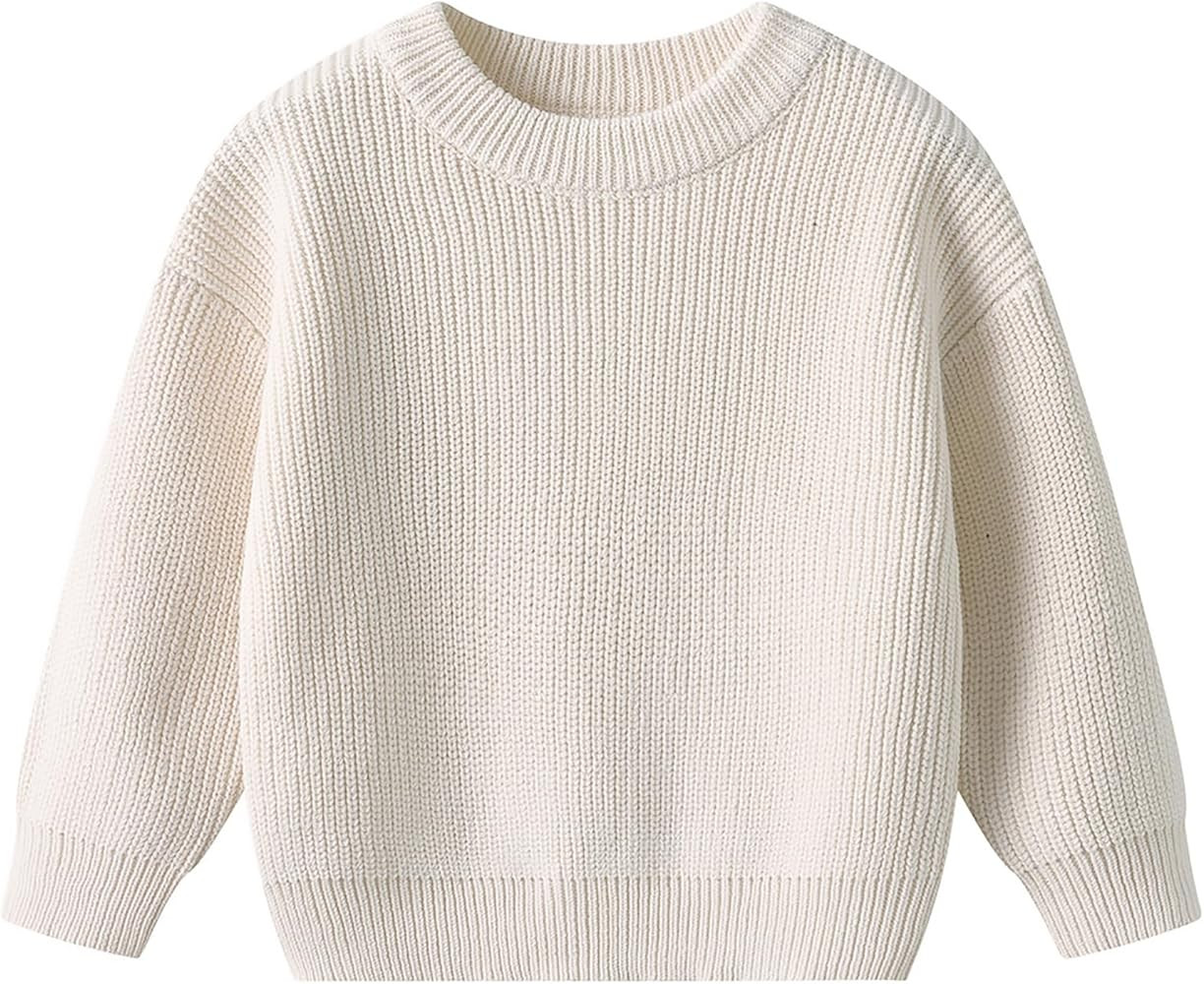 AIWUHE Baby Knit Sweater Toddler Boys Girls Warm Sweater Soild Pullover Round Neck Top Clothes Fa... | Amazon (US)