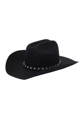 Wrangler Women's Rhinestone Cattleman's Crease Cowboy Hat, Black | Belk