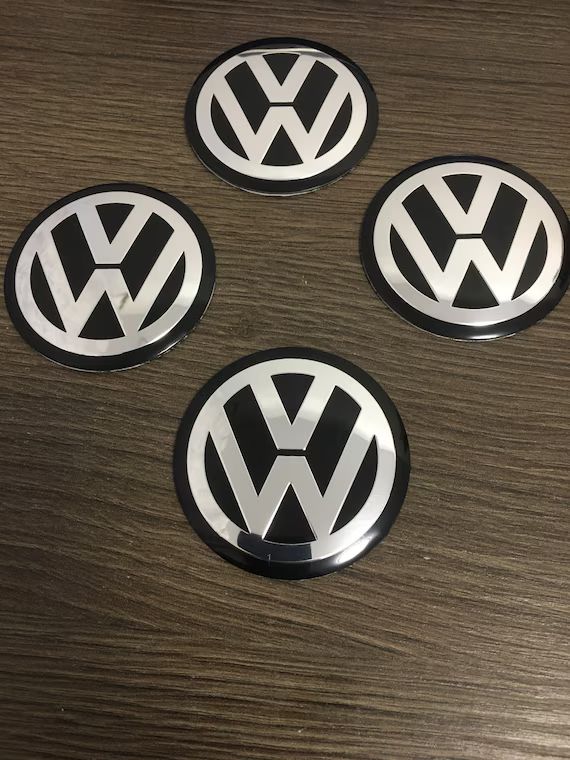 4 Pcs ( Set ) VW Volkswagen wheel center hub caps stickers multiple diameters | Etsy (US)