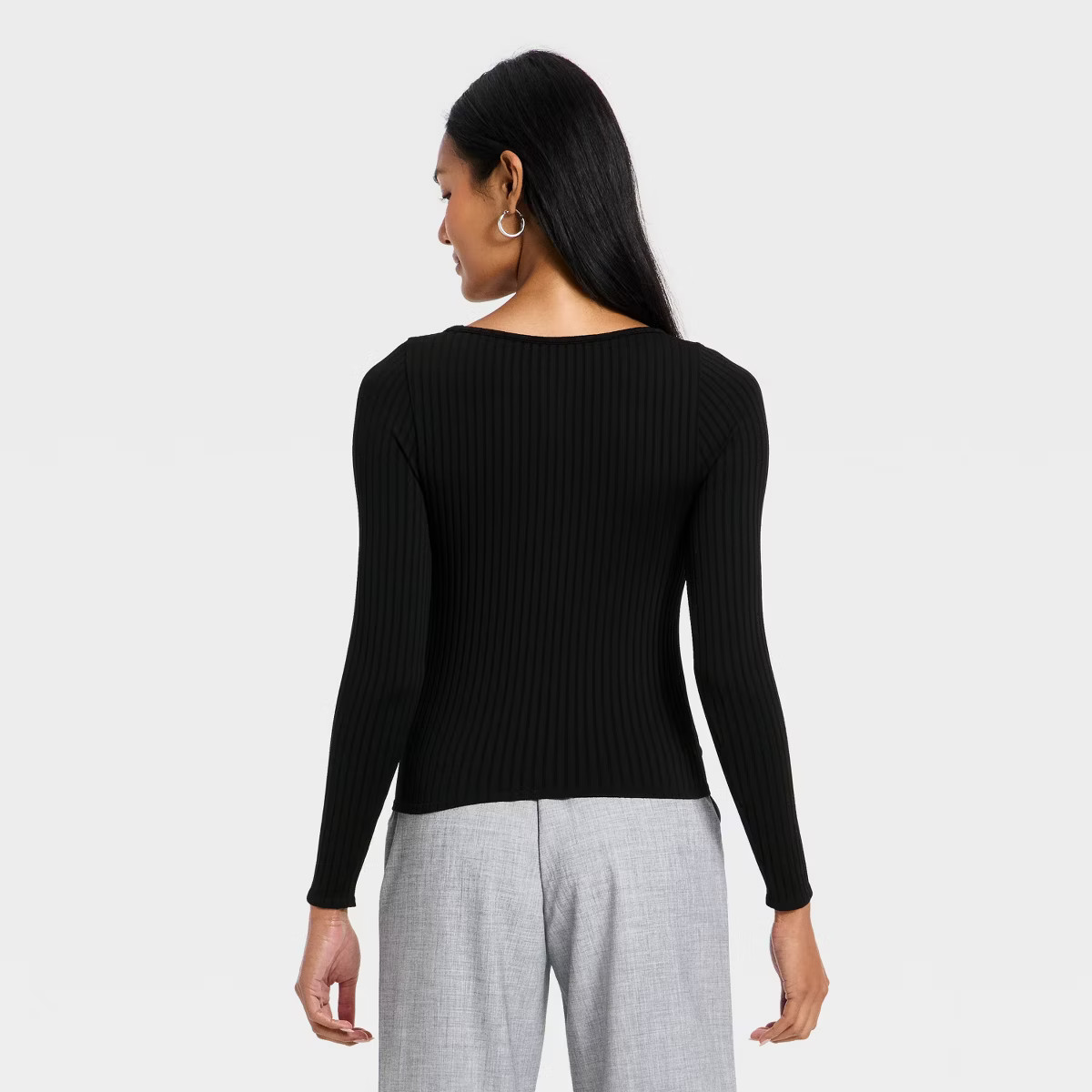 Women's Slim Fit Ribbed Seamless Long Sleeve Top - A New Day™ | Target