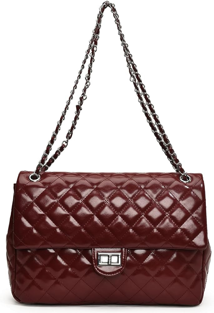Eslcorri Crossbody Purses for Women Large Quilted Shoulder Bags Medium Chain Purse PU Leather Lad... | Amazon (CA)