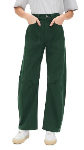 Veronica Beard Jean Women's Sloan Barrel Leg Jeans, Dark Hunter Green, 26 | Amazon (US)