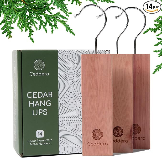 Cedar Hang Ups 14 Pack | Natural Cedar Blocks for Clothes Storage | Eco Friendly Cedarwood for Cl... | Amazon (US)