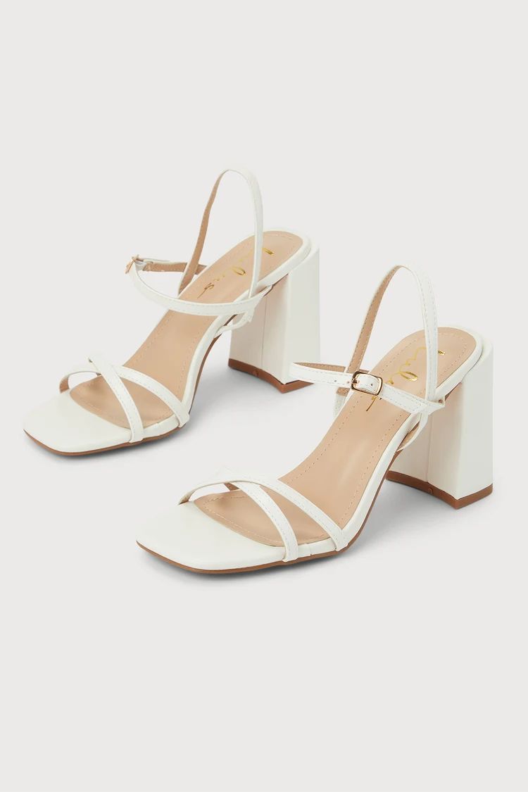 Petriana White Ankle Strap High Heel Sandals | Lulus (US)