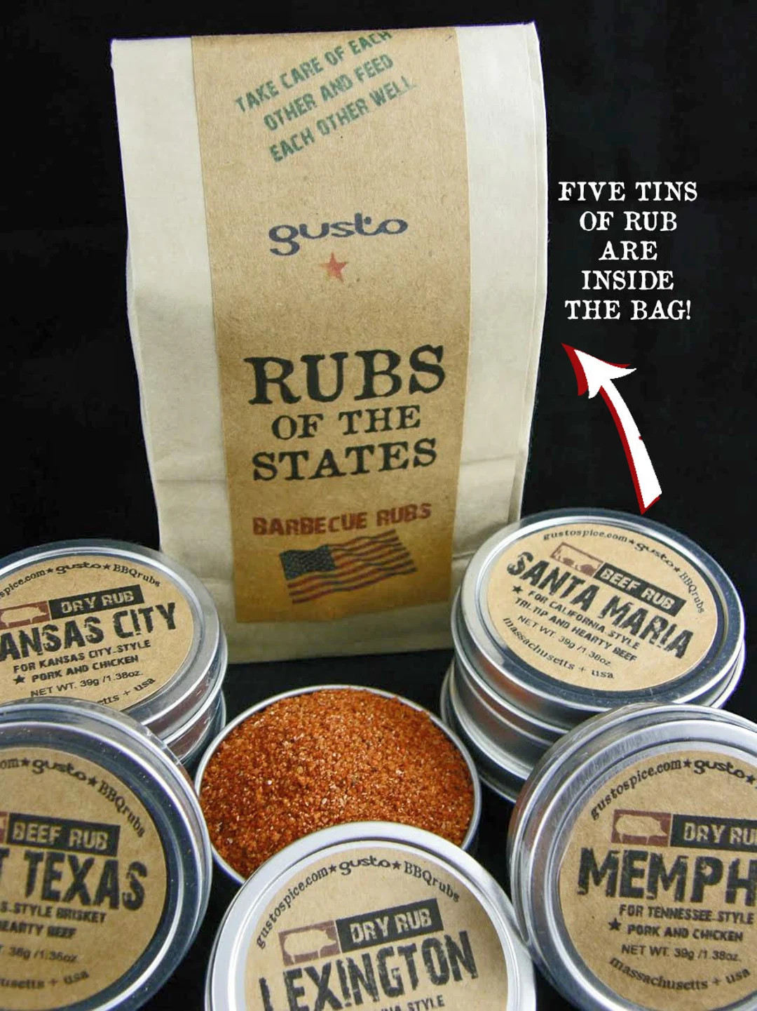 Barbecue RUBS of the STATES Sampler Gift Set - A Gusto Spice BBQ Original ! - Etsy | Etsy (US)