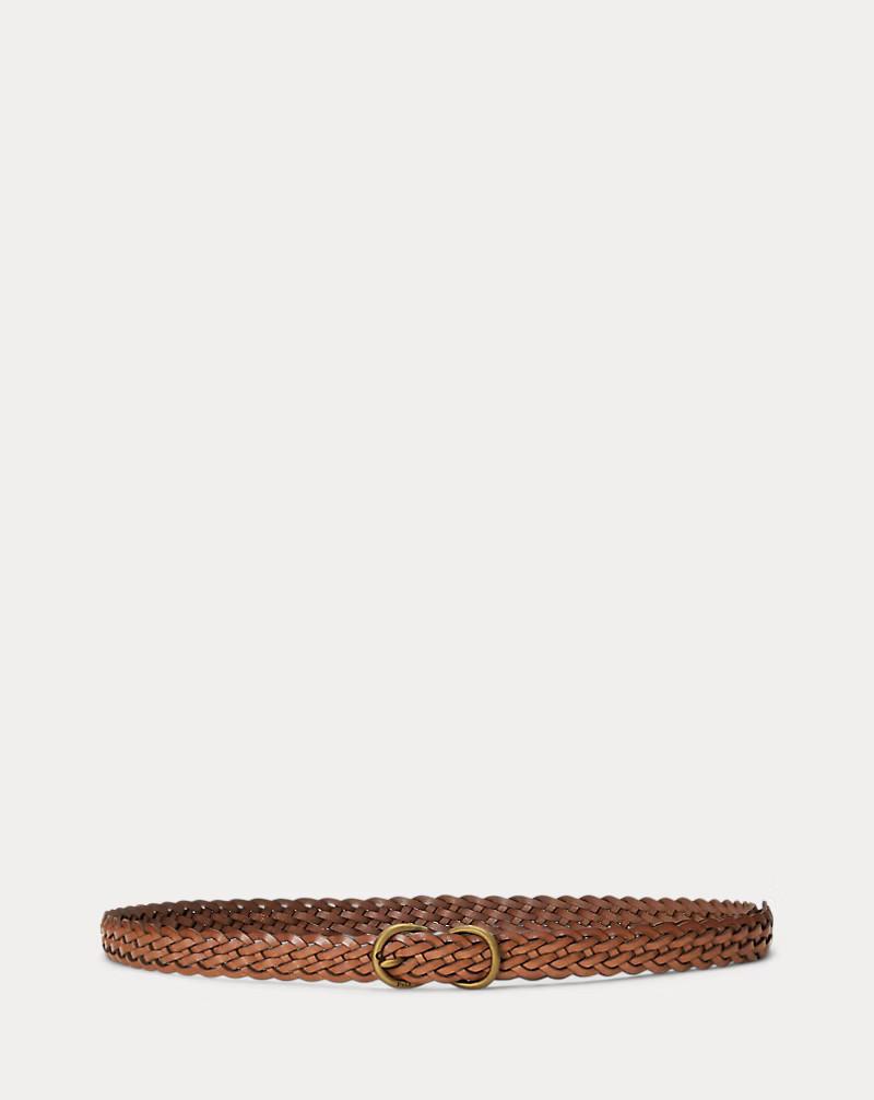 Braided Vachetta Leather Skinny Belt | Ralph Lauren (UK)