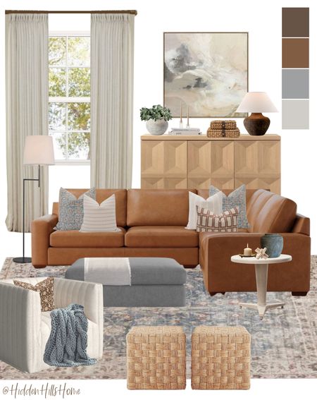 Living room decor mood board, leather sectional, home decor, leather sofa, living room design ideas; family room #livingroom

#LTKhome #LTKstyletip #LTKsalealert