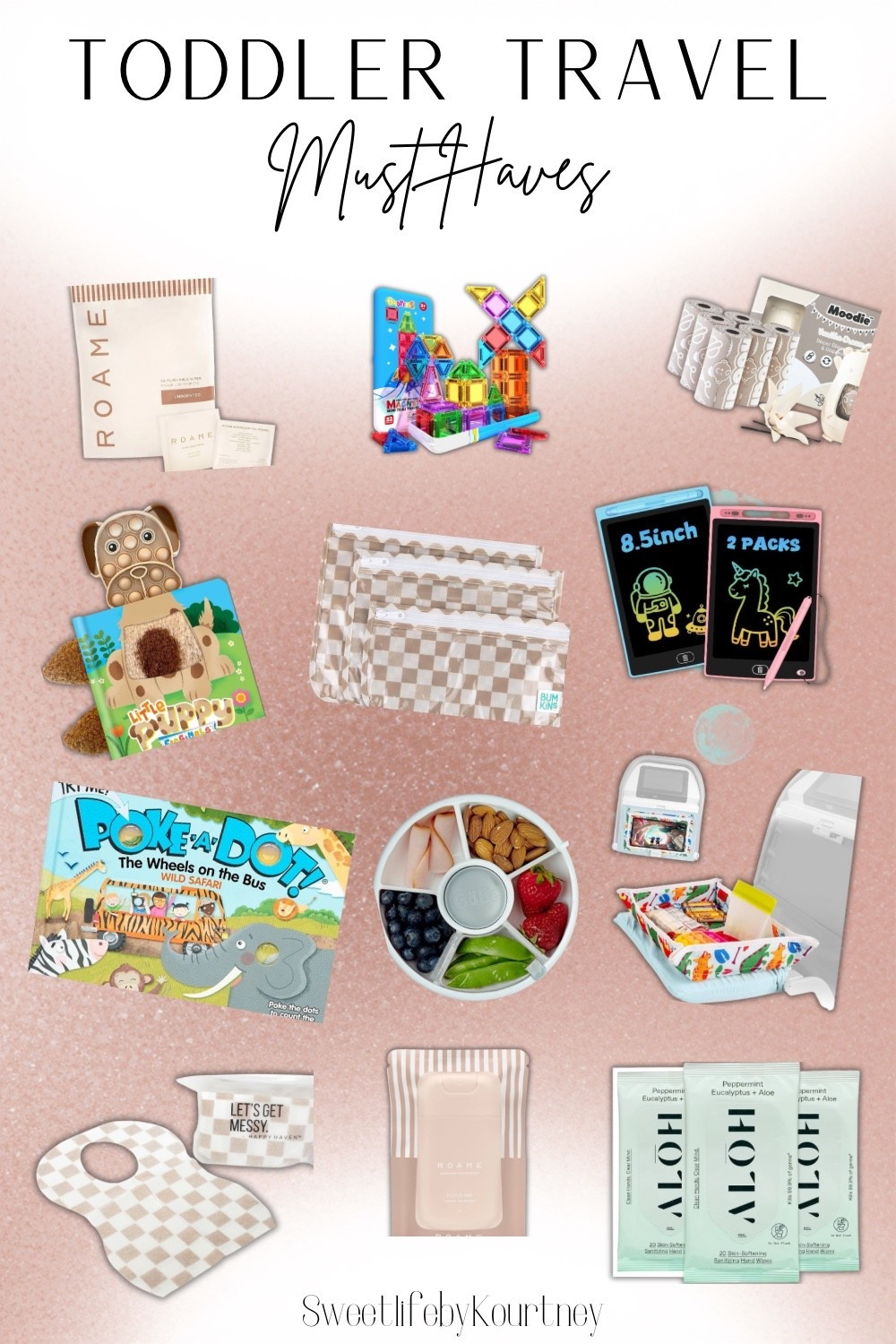 Shop these Amazon toddler travel must haves to make trips smoother, calmer, and way less stressful. Every item here is from Amazon and perfect for keeping toddlers entertained, fed, and comfortable on the go. I always pack things like quiet activities, spill-proof snacks, and easy-clean essentials to make travel days easier. These are must-haves for flights, road trips, and long travel days with little ones.

#AmazonToddlerFinds #ToddlerTravel #TravelWithKids #SweetLifeByKourtney

#LTKFindsUnder50 #LTKTravel #LTKKids