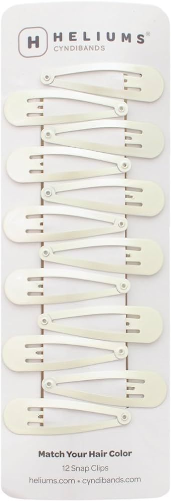 Heliums 2 Inch Snap Clips - Platinum Off-White - Metal Hair Barrettes for Women, Thin Hair and Kids, Metallic Finish Blends with Hair Color - 12 Count | Amazon (US)