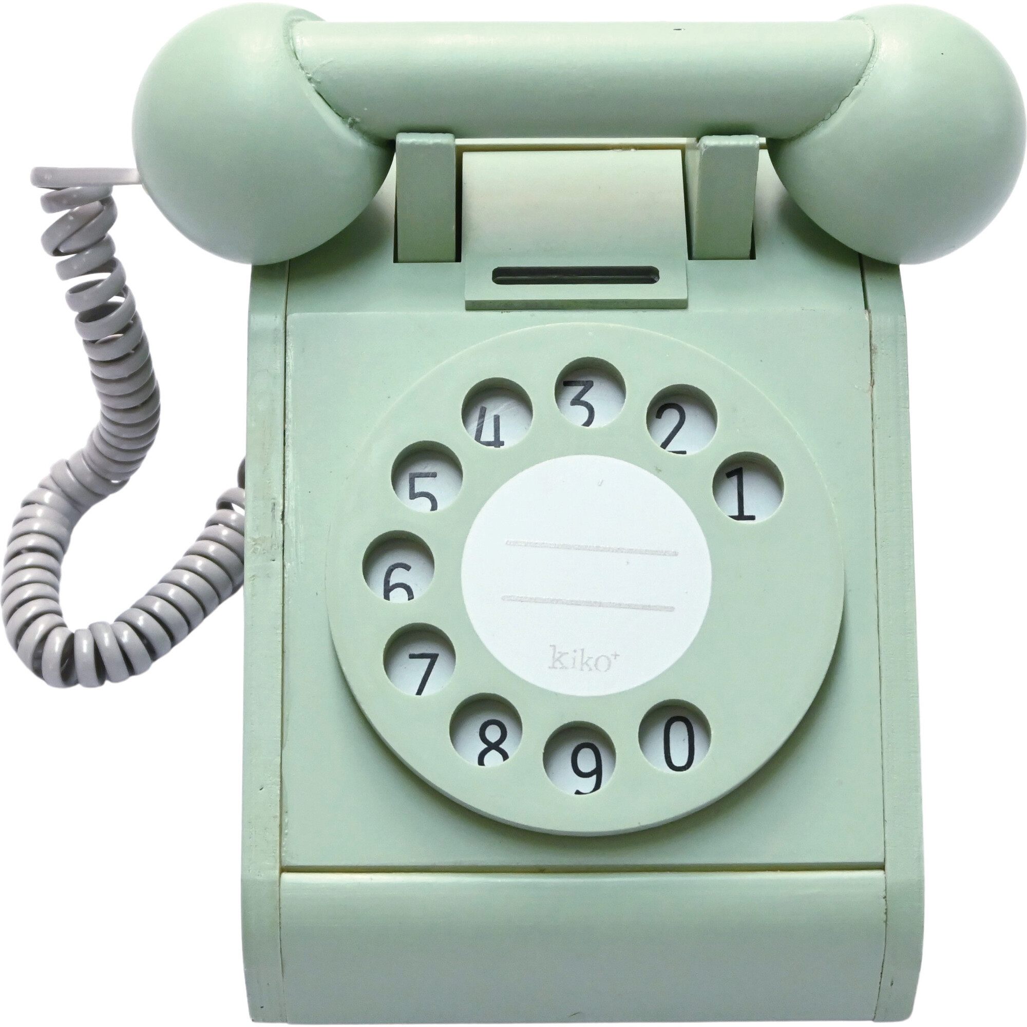 retro wooden play telephone, mint | Maisonette