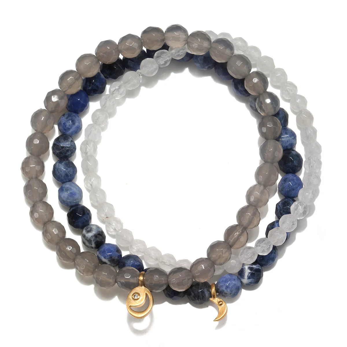 Peace & Protection Moon Gemstone Bracelet Set | Satya Jewelry
