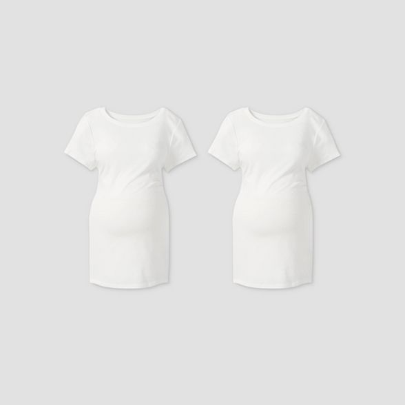 Short Sleeve Non-Shirred 2pk Bundle Maternity T-Shirt - Isabel Maternity by Ingrid & Isabel™ | Target