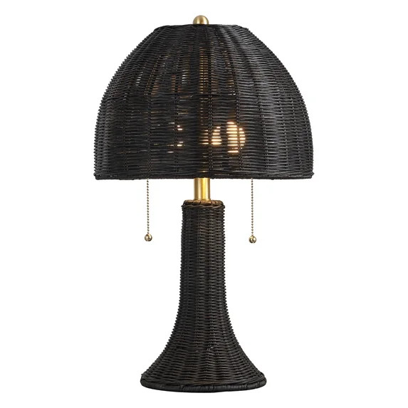 JONATHAN Y Joanie 22" Bohemian Rustic Iron LED Table Lamp, Black/Brass Gold, JYL4040D | Walmart (US)