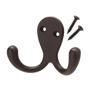Oil-Rubbed Bronze Double Robe Hook | The Home Depot
