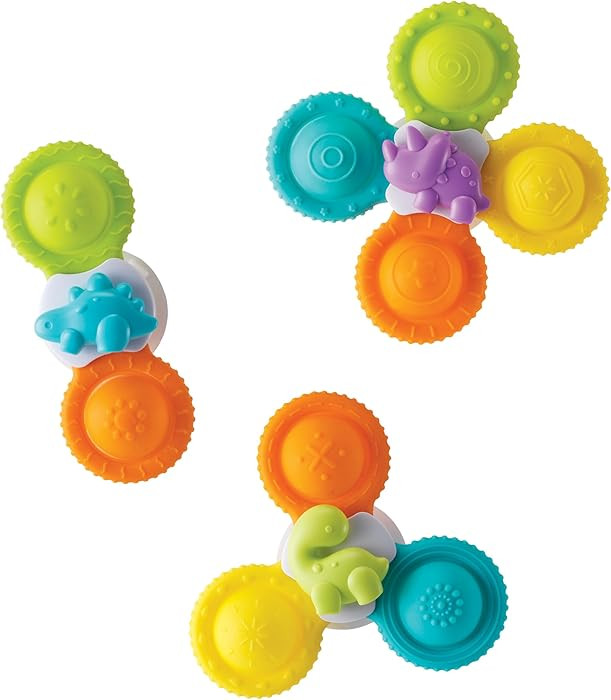 Infantino Silicone Bath Pop Spinners - Sensory Dinosaur Toys with Suction Cups, Engaging Bath Tim... | Amazon (US)
