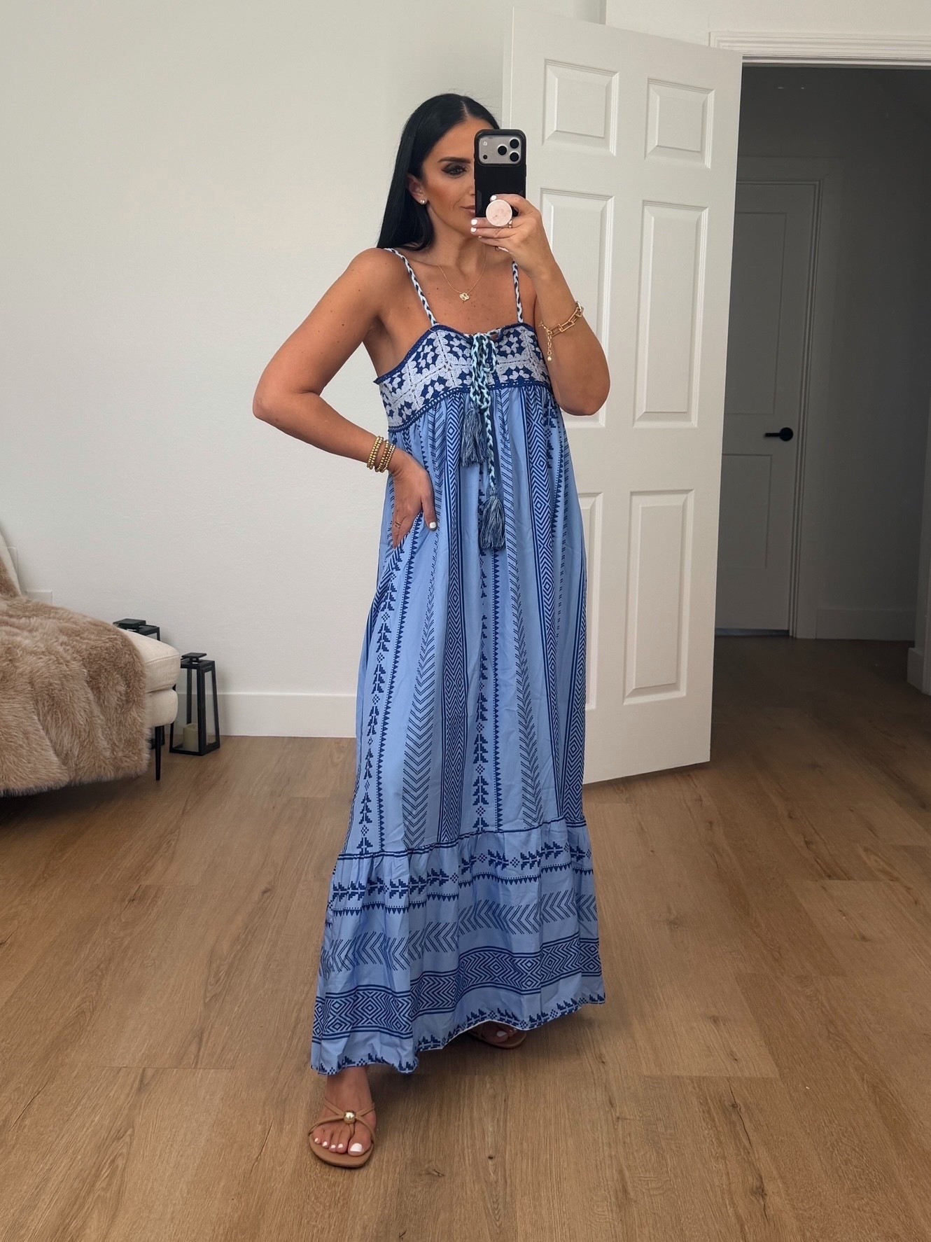 Farm Rio inspired from amazon Women Boho Maxi Dress wearing size medium. 
