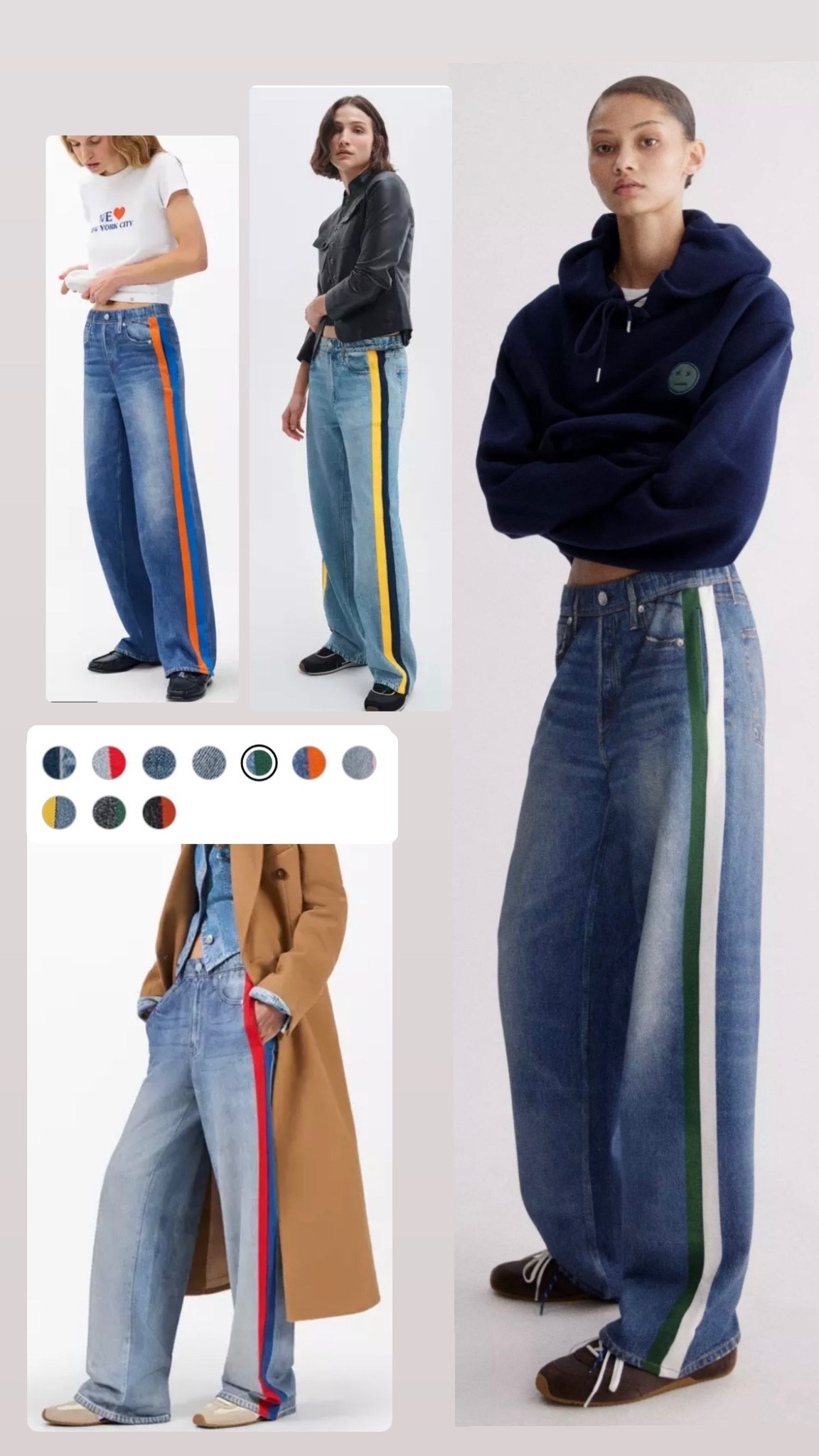 R&B Miramar Jeans with racing stripes - always sell out! All the colors have been restocked so hurry! Remember these are the faux denim so they are actually sweatpants. I’m size medium in these and am 28/29 in jeans 

#LTKTravel #LTKOver40 #LTKValentine