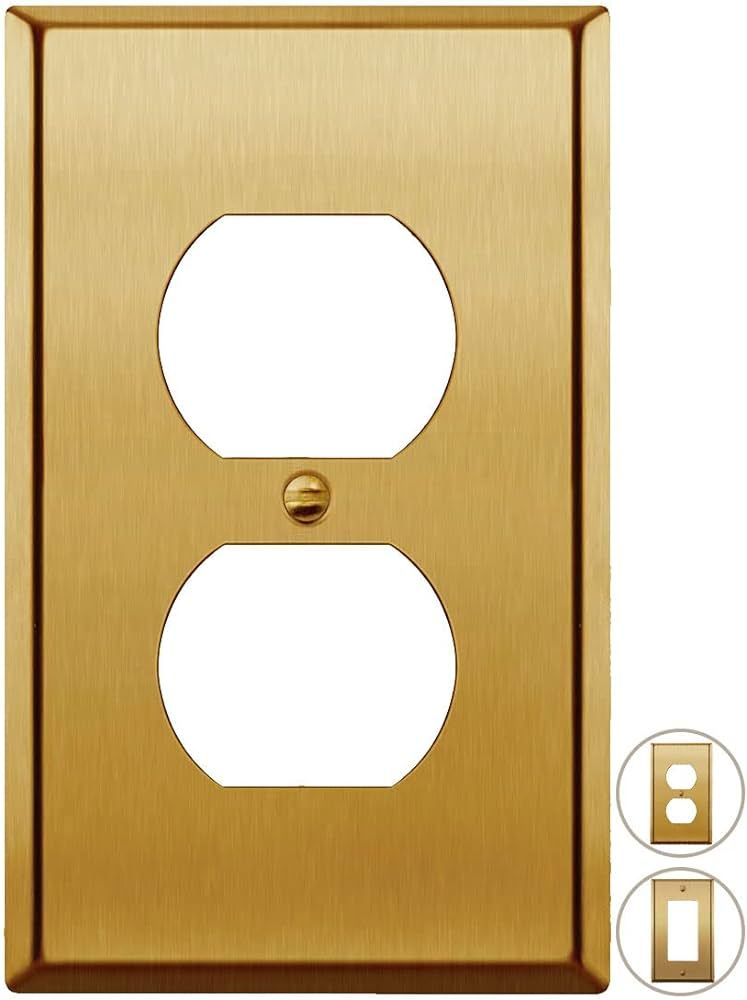 Rio Salto Metal Gold MID SIZE Outlet Cover or Light Switch Cover Wall Plate Corrosion Resistant S... | Amazon (US)