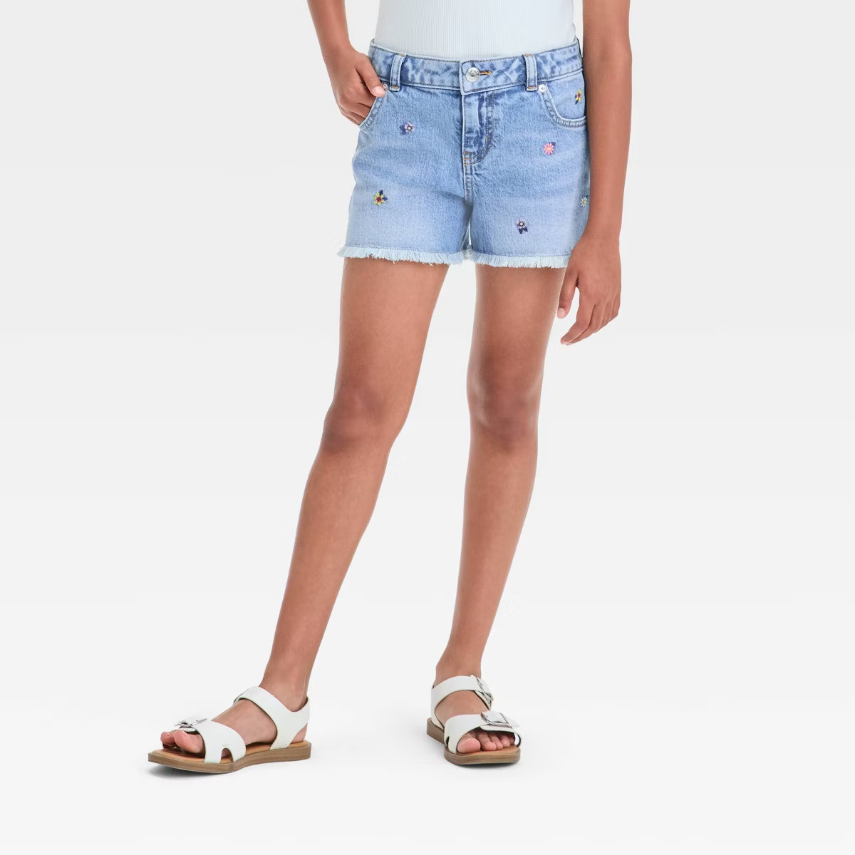 Girls' Mid-Rise Cutoff Jean Shorts - Cat & Jack™ | Target