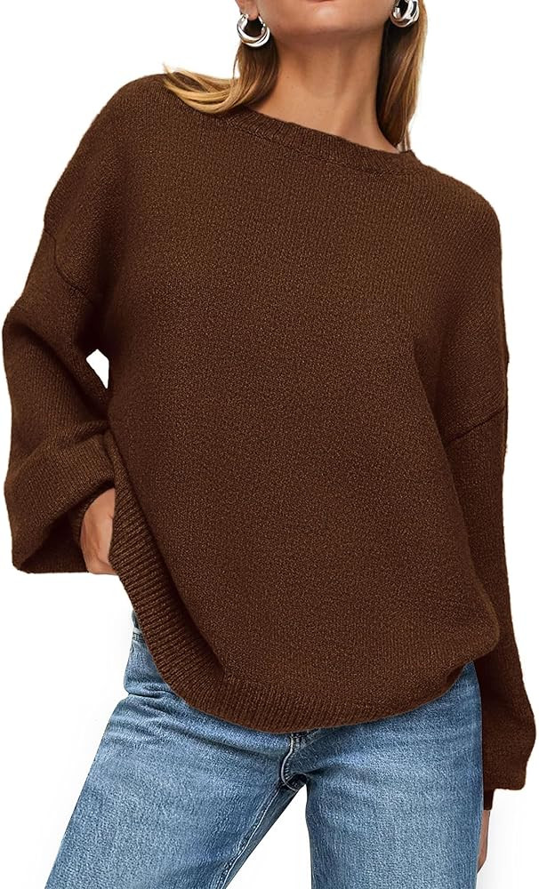 PRETTYGARDEN Women's Fall Sweaters Casual Crew Neck Long Sleeve Pullover Ribbed Knit Loose Fit Sw... | Amazon (US)