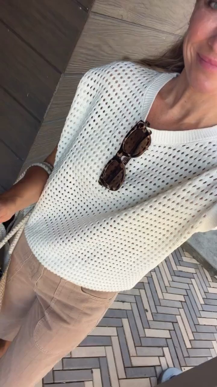 I keep coming back to these barrel pants because the shape makes a basic outfit so much more interesting. The roomy leg and cropped length work so well with a simple open knit top and flat sandals, especially when it’s still way too hot for actual fall layers.

barrel pants, neutral pants, open knit top, transitional outfit, casual outfit idea, summer to fall style, women’s pants, neutral outfit, warm weather style, everyday fashion, casual pants, hauteandhumid

#LTKootd #LTKOver40 #LTKSeasonal