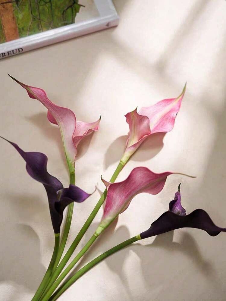 1pc/3pcs 22.8inch Double Petal Calla Lily Artificial Flowers, High Quality EVA Material, Home Dec... | SHEIN