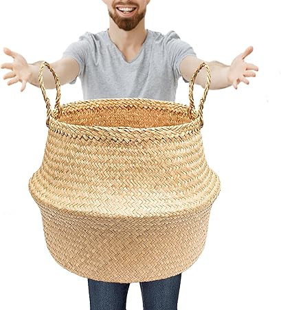 Jolma's 19.5'' Plant Basket, Large Wicker Woven Picnic Baskets, Seagrass Planter for Indoor Tree,... | Amazon (US)