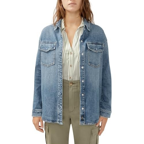 Silver Jeans Co. Women's Denim Shacket, Blue | Amazon (US)