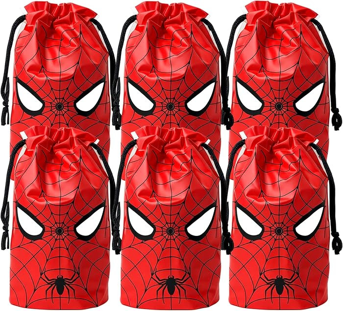 Eylola Spider Themed Gift Bags, PE, 6.3 x 9 Inch, Pack of 48, for Birthday Party Supplies | Amazon (US)