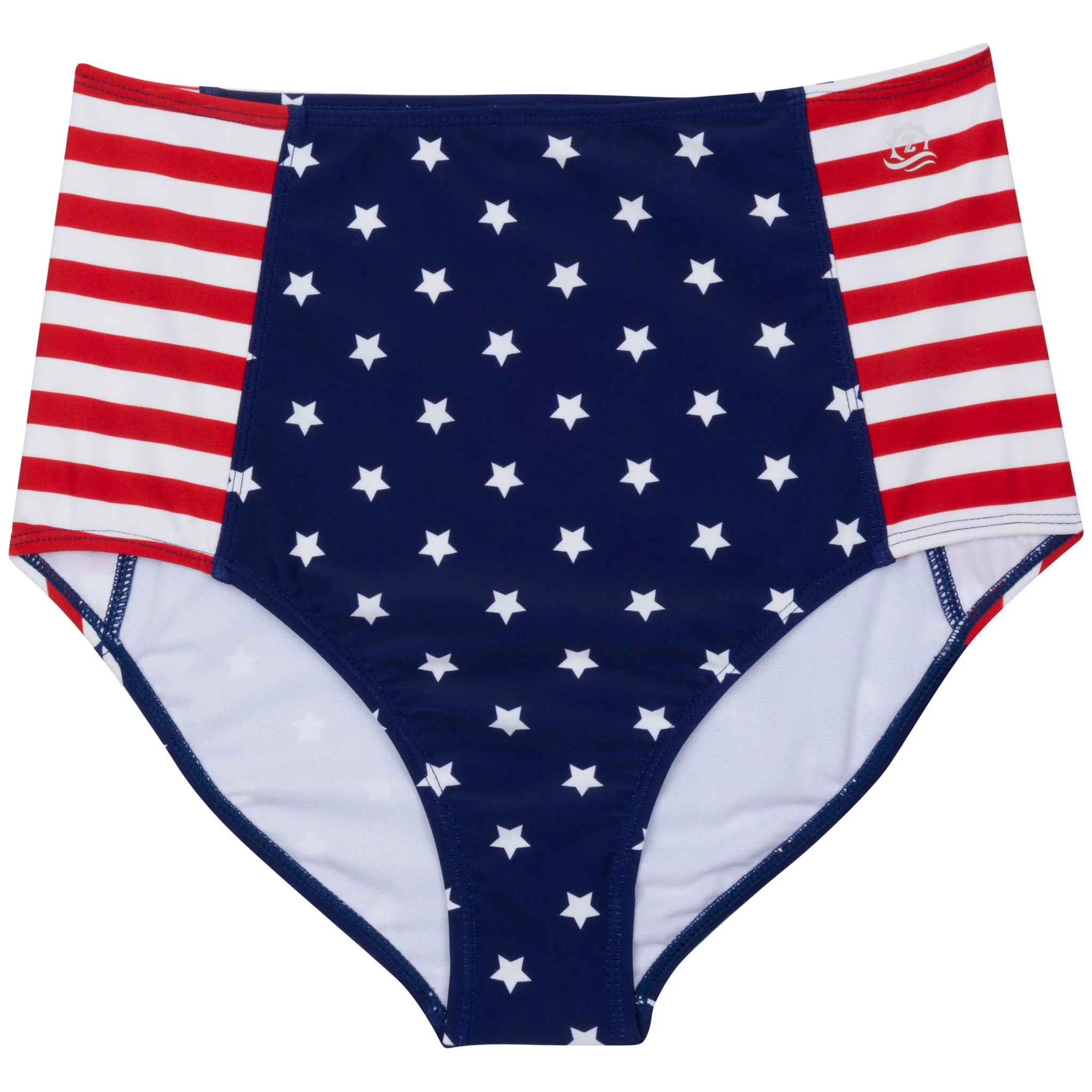 Women's High Waist Bikini Bottoms | "Americana" | SwimZip