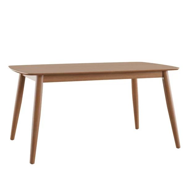 Weston Home Mid-Century Modern 60" Wood Tapered Legs Dining Table, Natural Finish | Walmart (US)